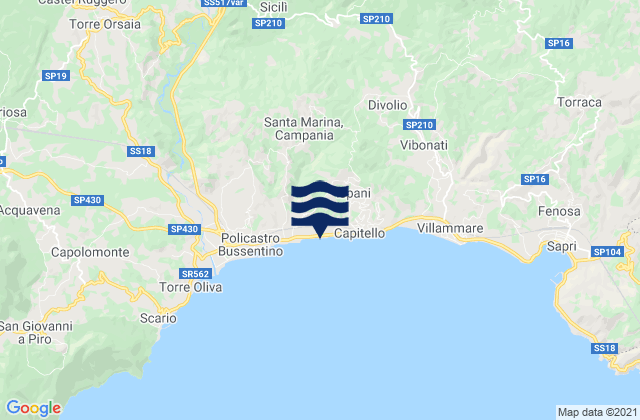 Carte des horaires des marées pour Santa Marina, Italy