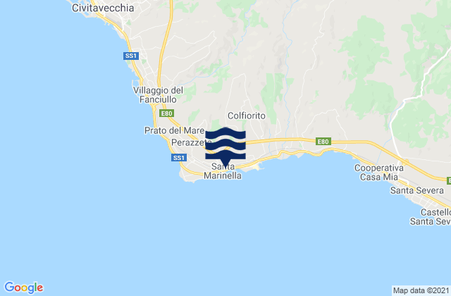 Carte des horaires des marées pour Santa Marinella, Italy
