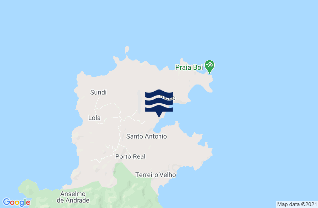 Carte des horaires des marées pour Santo António, Sao Tome and Principe
