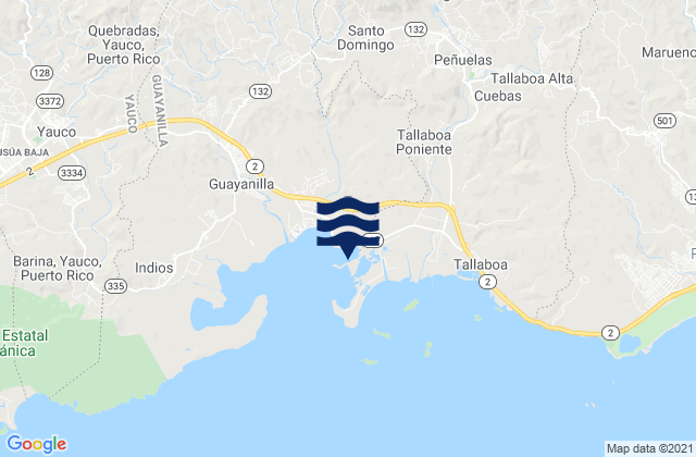 Carte des horaires des marées pour Santo Domingo, Puerto Rico
