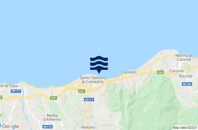 Carte des horaires des marées pour Santo Stefano di Camastra, Italy