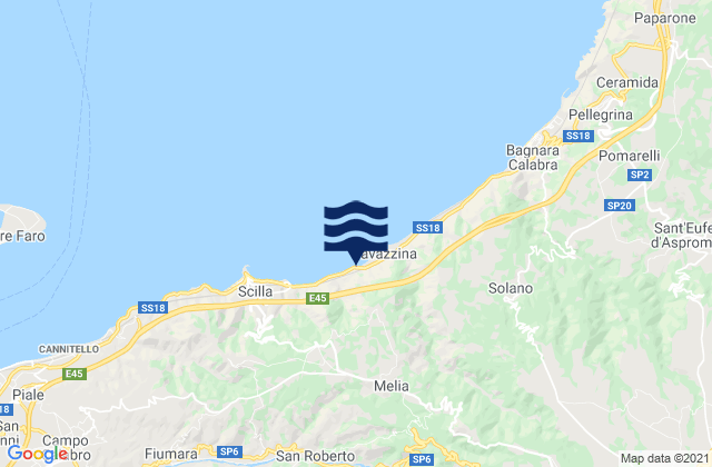 Carte des horaires des marées pour Santo Stefano in Aspromonte, Italy