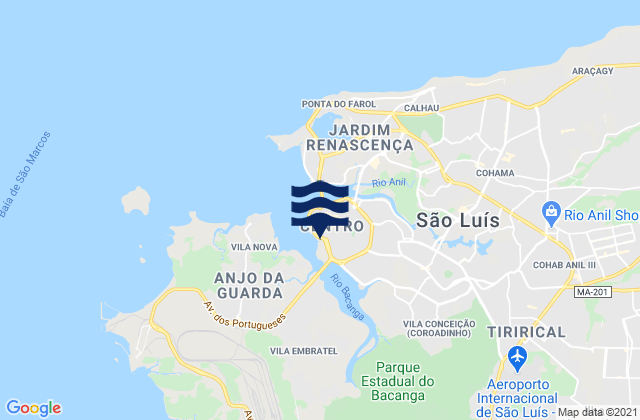 Carte des horaires des marées pour Sao Luiz, Brazil