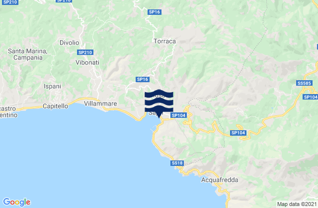 Carte des horaires des marées pour Sapri, Italy