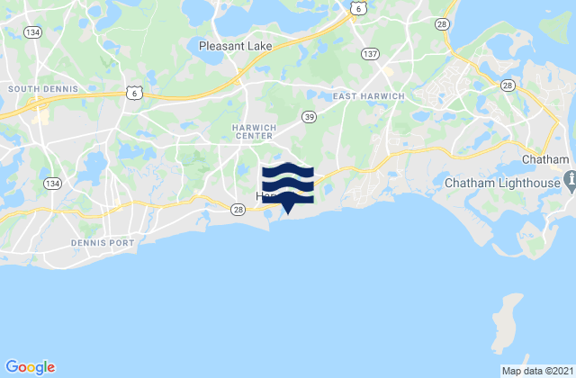 Carte des horaires des marées pour Saquatucket Harbor, United States