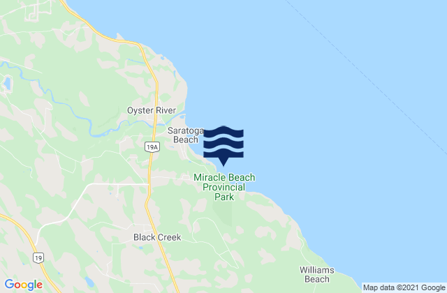 Carte des horaires des marées pour Saratoga Beach, Canada