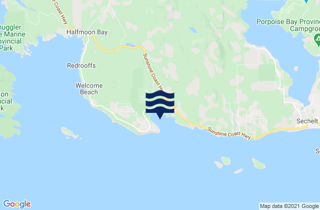 Carte des horaires des marées pour Sargeant Bay, Canada