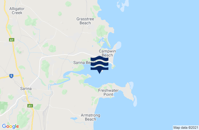 Carte des horaires des marées pour Sarina Inlet, Australia