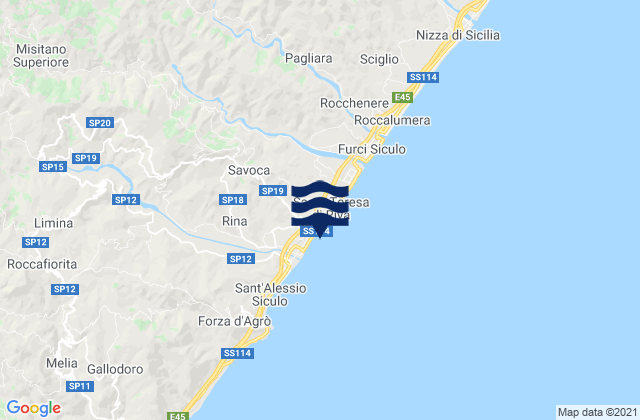 Carte des horaires des marées pour Savoca, Italy