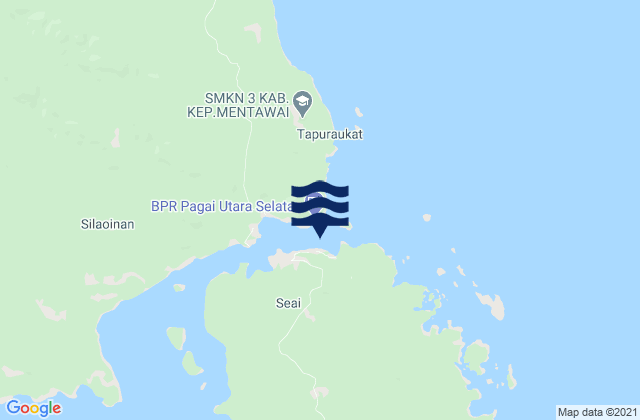Carte des horaires des marées pour Sawangtungku (N. Pagai Island), Indonesia