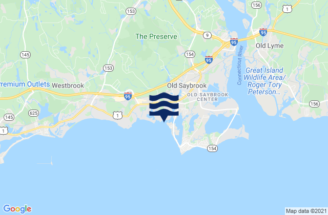 Carte des horaires des marées pour Saybrook Point River, United States