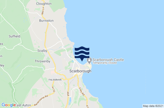 Carte des horaires des marées pour Scarborough - North Bay, United Kingdom