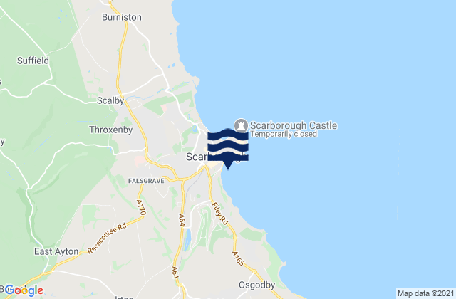 Carte des horaires des marées pour Scarborough - South Bay, United Kingdom