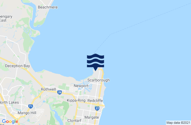 Carte des horaires des marées pour Scarborough, Australia