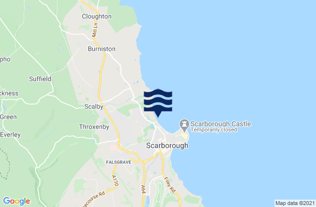 Carte des horaires des marées pour Scarborough North Bay Beach, United Kingdom