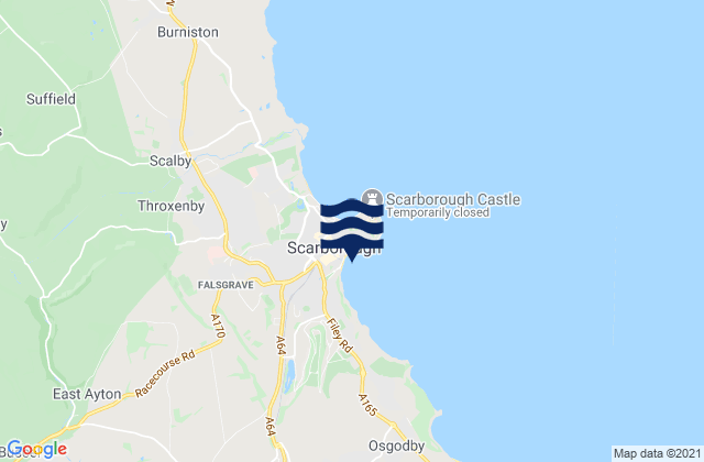 Carte des horaires des marées pour Scarborough, United Kingdom