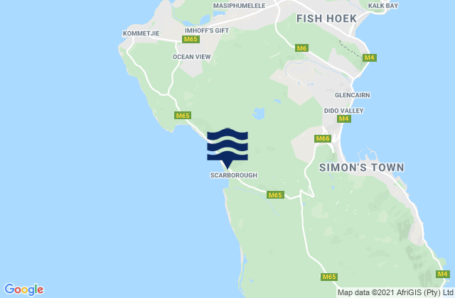 Carte des horaires des marées pour Scarborough Point, South Africa
