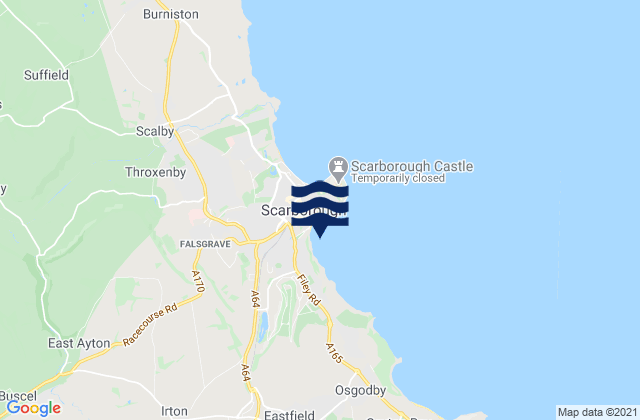 Carte des horaires des marées pour Scarborough South Bay Beach, United Kingdom