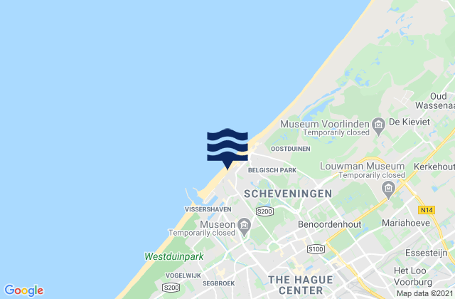 Carte des horaires des marées pour Scheveningen, Netherlands