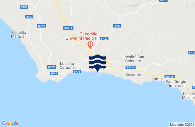 Carte des horaires des marées pour Sciacca, Italy