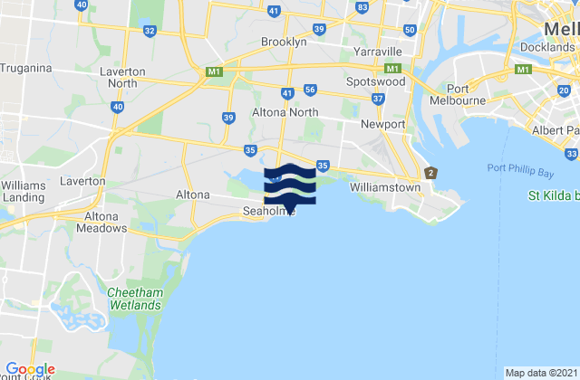 Carte des horaires des marées pour Seaholme, Australia