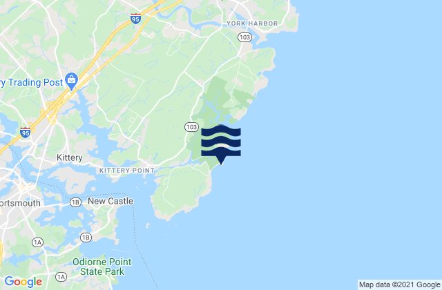 Carte des horaires des marées pour Seapoint (Cutts Island), United States