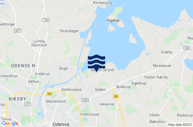 Carte des horaires des marées pour Seden, Denmark