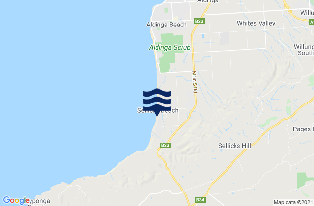 Carte des horaires des marées pour Sellicks Beach, Australia