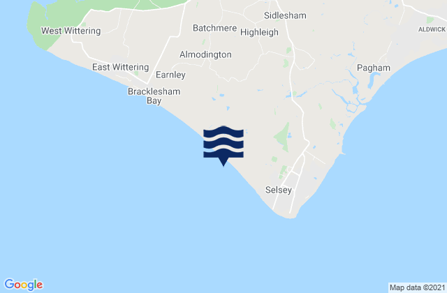 Carte des horaires des marées pour Selsey West Beach Beach, United Kingdom