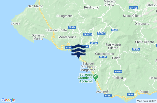 Carte des horaires des marées pour Serramezzana, Italy