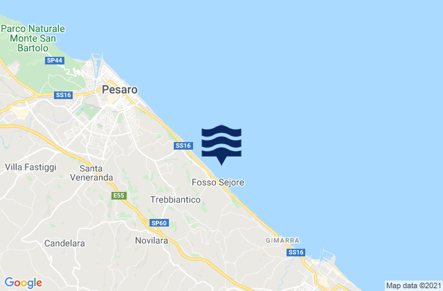 Carte des horaires des marées pour Serrungarina, Italy