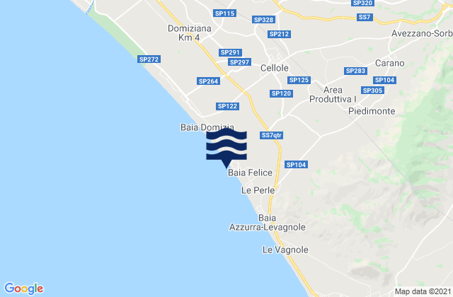 Carte des horaires des marées pour Sessa Aurunca, Italy