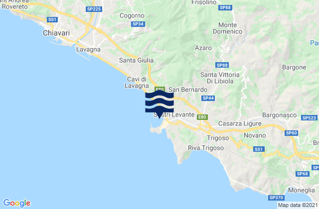 Carte des horaires des marées pour Sestri Levante, Italy