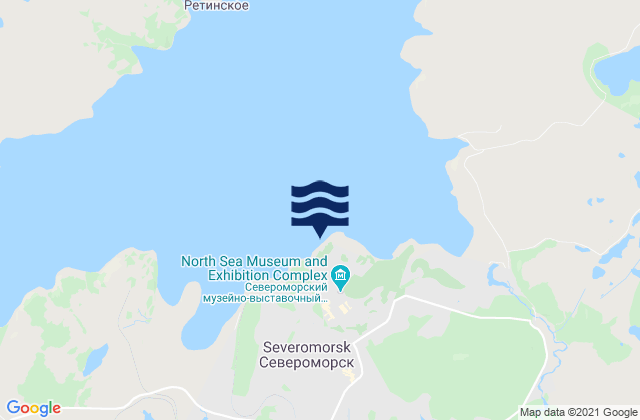 Carte des horaires des marées pour Severomorsk, Russia