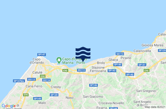 Carte des horaires des marées pour Sfaranda, Italy