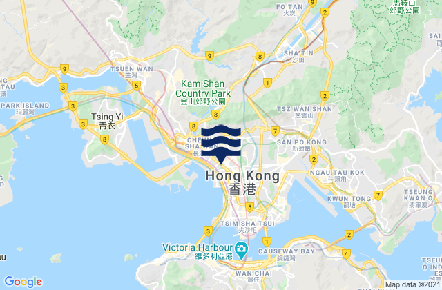 Carte des horaires des marées pour Sham Shui Po, Hong Kong