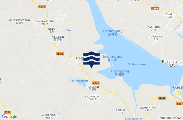 Carte des horaires des marées pour Shantou Shi, China