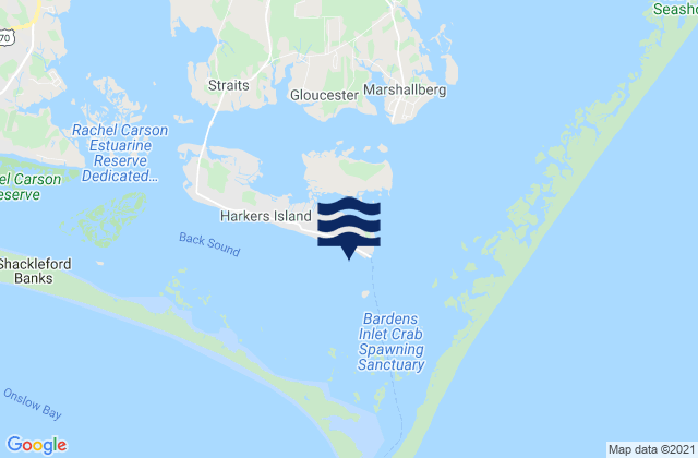 Carte des horaires des marées pour Shell Point (Harkers Island), United States