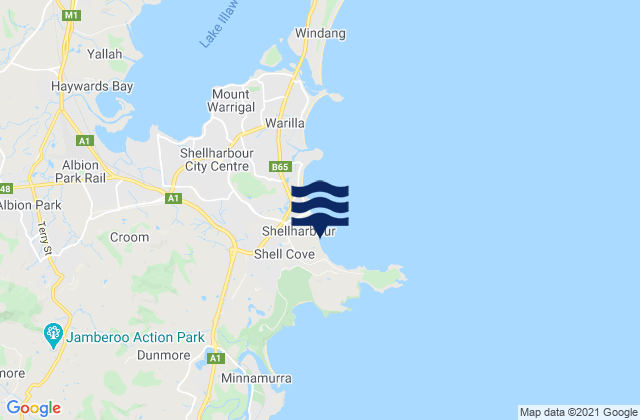 Carte des horaires des marées pour Shellharbour, Australia