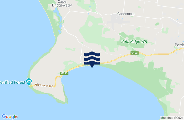 Carte des horaires des marées pour Shelly Beach, Australia