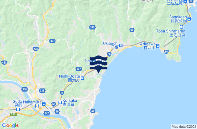 Carte des horaires des marées pour Shimanto-shi, Japan