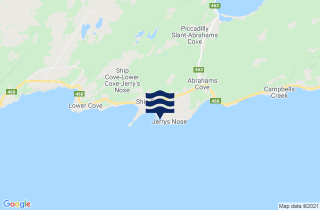 Carte des horaires des marées pour Ship Cove, Canada