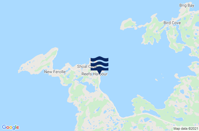 Carte des horaires des marées pour Shoal Cove, Canada