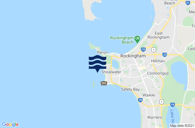 Carte des horaires des marées pour Shoalwater Bay, Australia