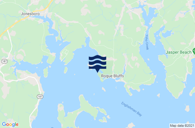 Carte des horaires des marées pour Shoppee Point (Englishman Bay), United States