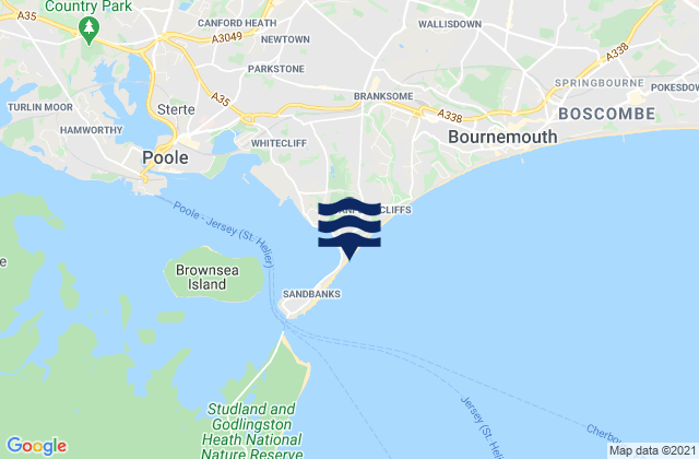 Carte des horaires des marées pour Shore Road Beach, United Kingdom