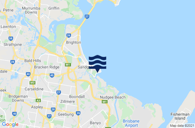 Carte des horaires des marées pour Shorncliffe, Australia