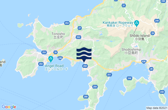 Carte des horaires des marées pour Shōzu-gun, Japan