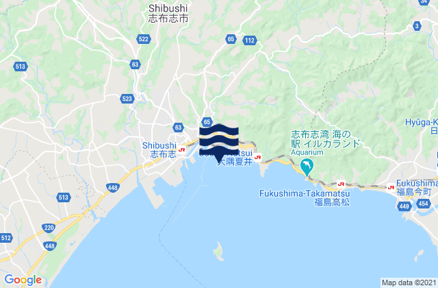 Carte des horaires des marées pour Sibusi, Japan