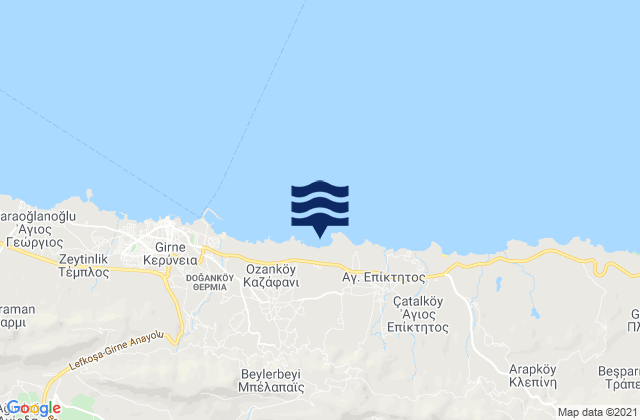 Carte des horaires des marées pour Sicharí, Cyprus
